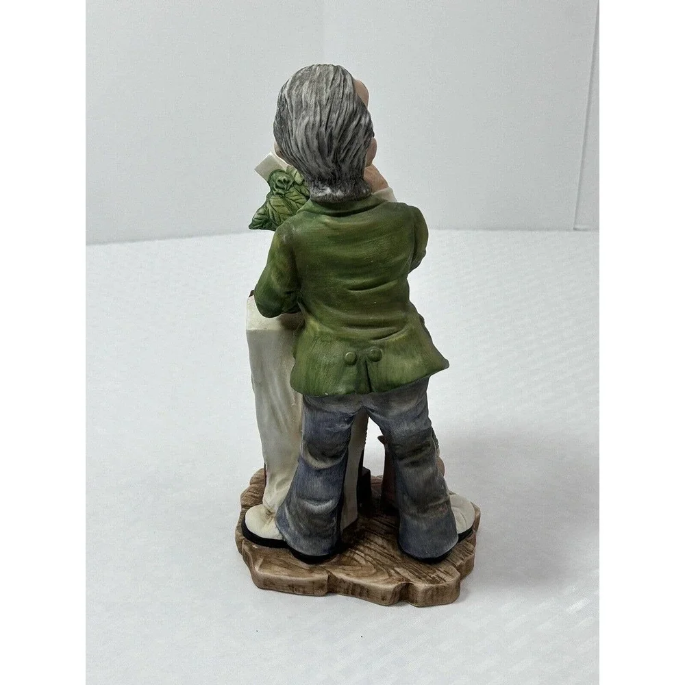 Rare Vintage Lefton The Florist Man Figurine Holding Flowers‎ 1950's Made Japan